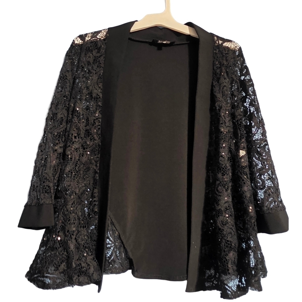 R&M Richards Black Stretch Knit Top Small